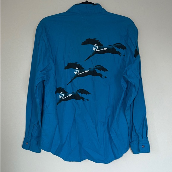 BOGO Vintage Wrangler Western Horse Print Button Up Top - Picture 4 of 5